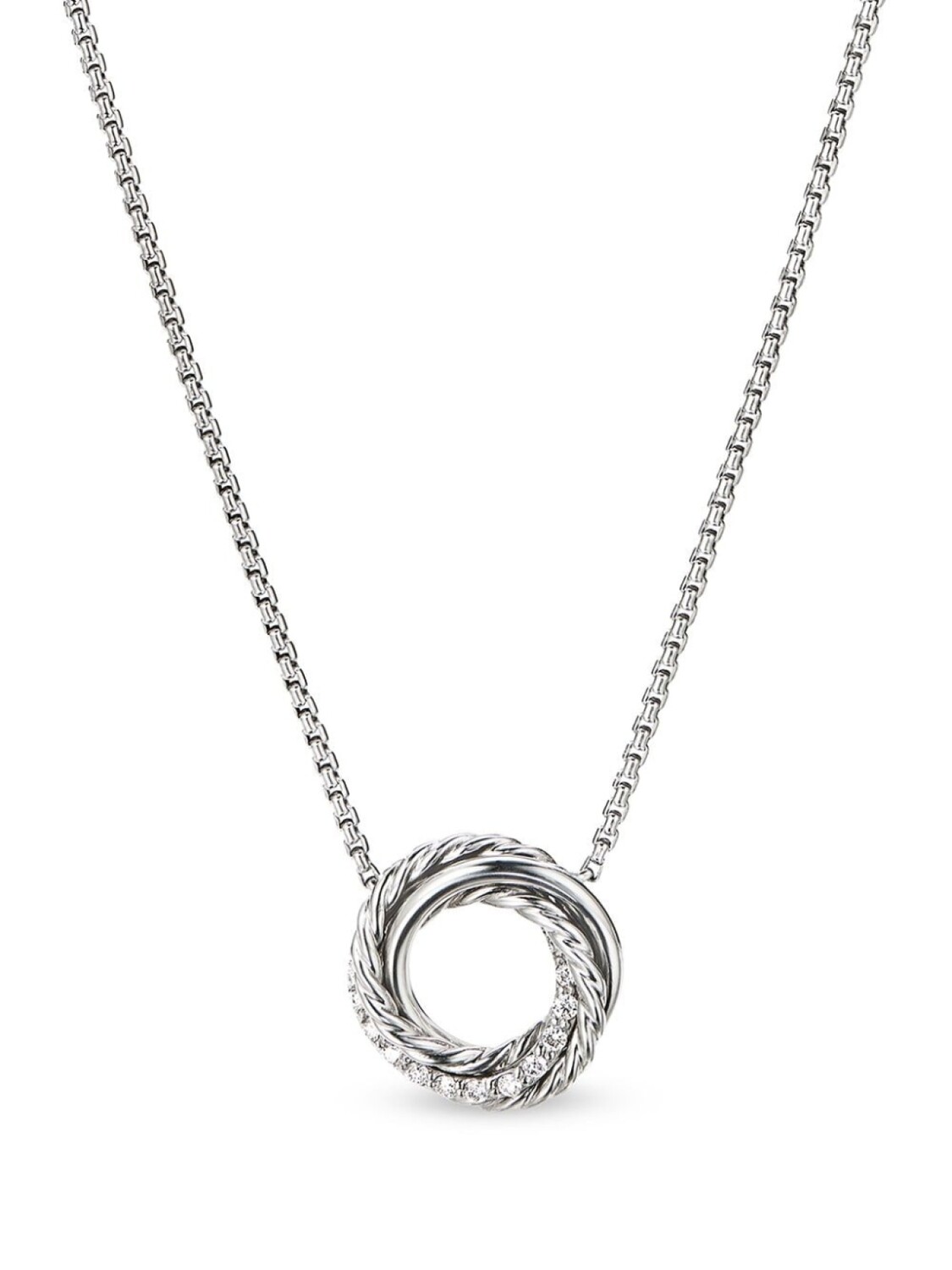 

Серебряное колье Cross с бриллиантами David Yurman, серебряный