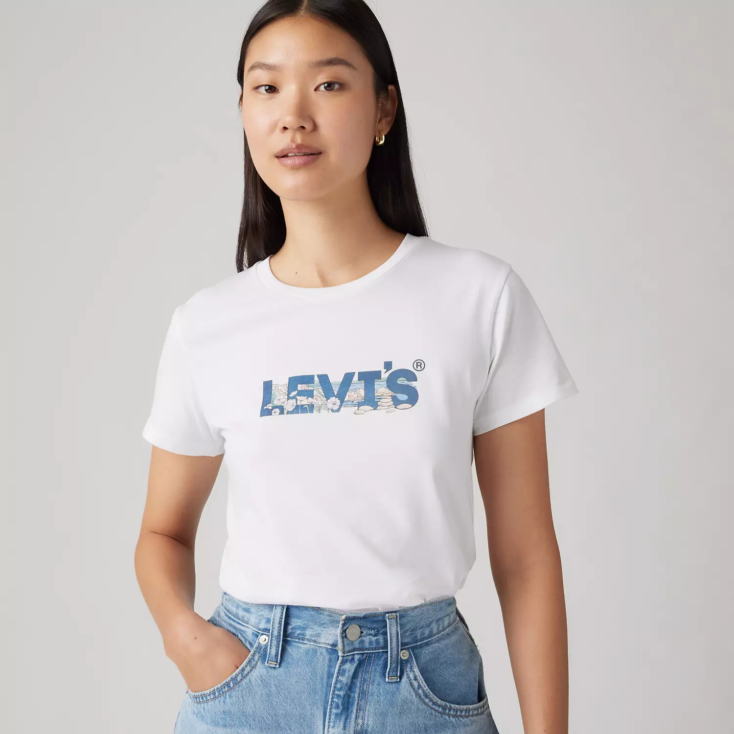 

Графическая футболка Perfect Levi's, цвет Ocean Scene Hl Logo - White