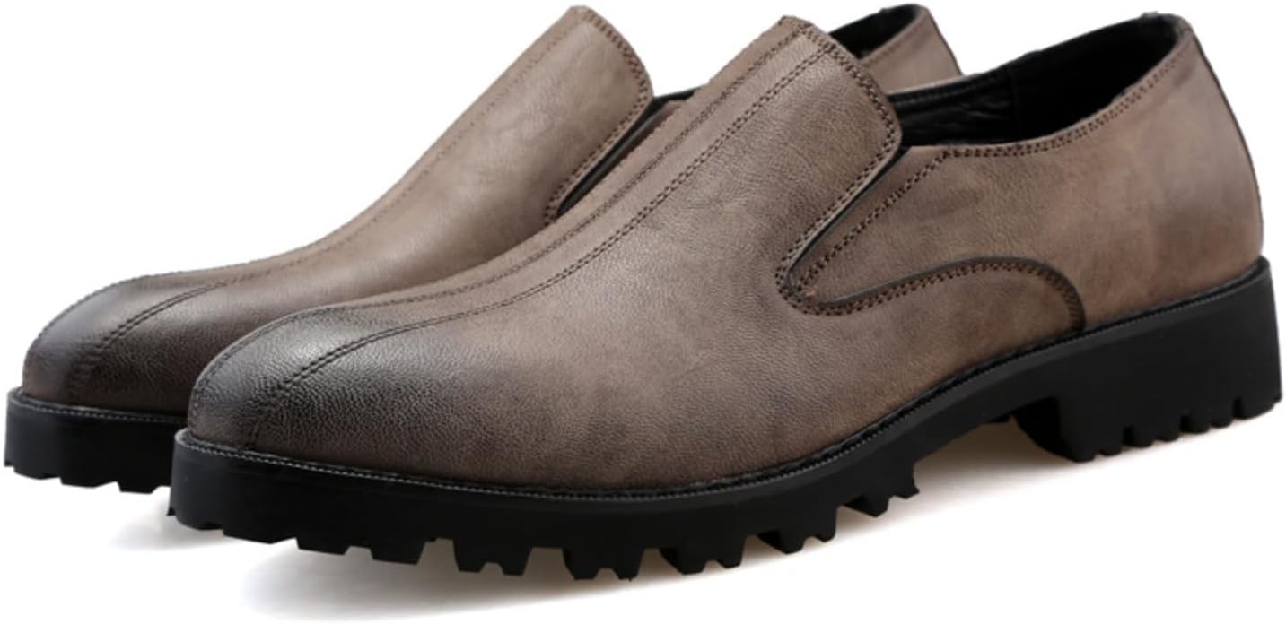 

Мужские коричневые слипоны - винтажные кожаные лоферы, удобная повседневная и офисная обувь Aokisx