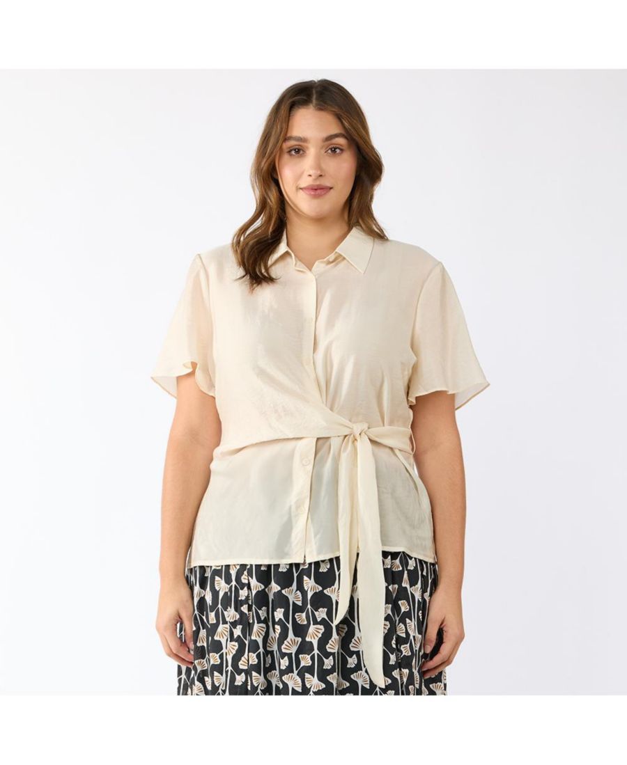 

Рубашка-накидка Sandstorm больших размеров ESTELLE, Ivory