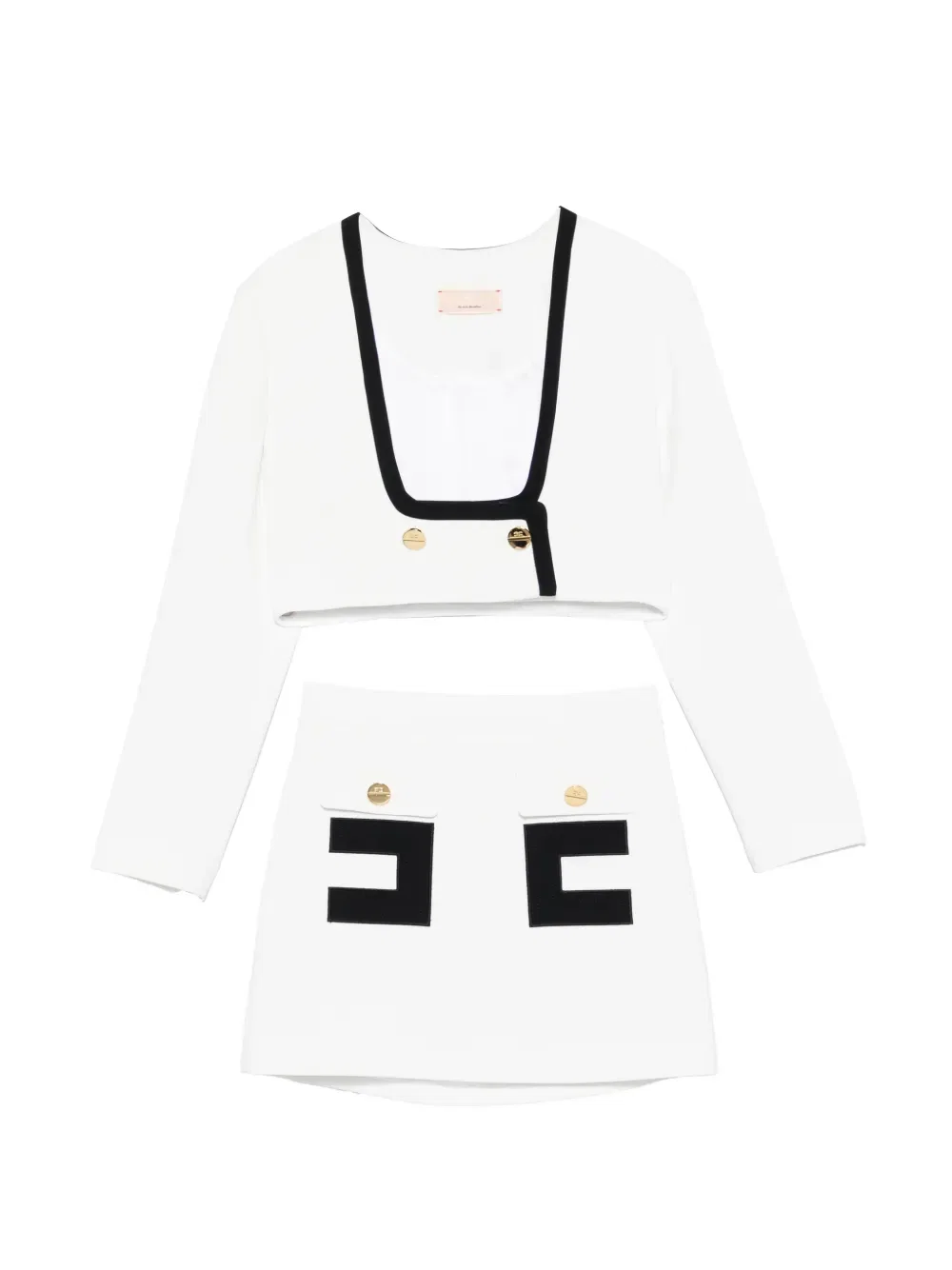 Комплект из топа и юбки Elisabetta Franchi Kids, белый