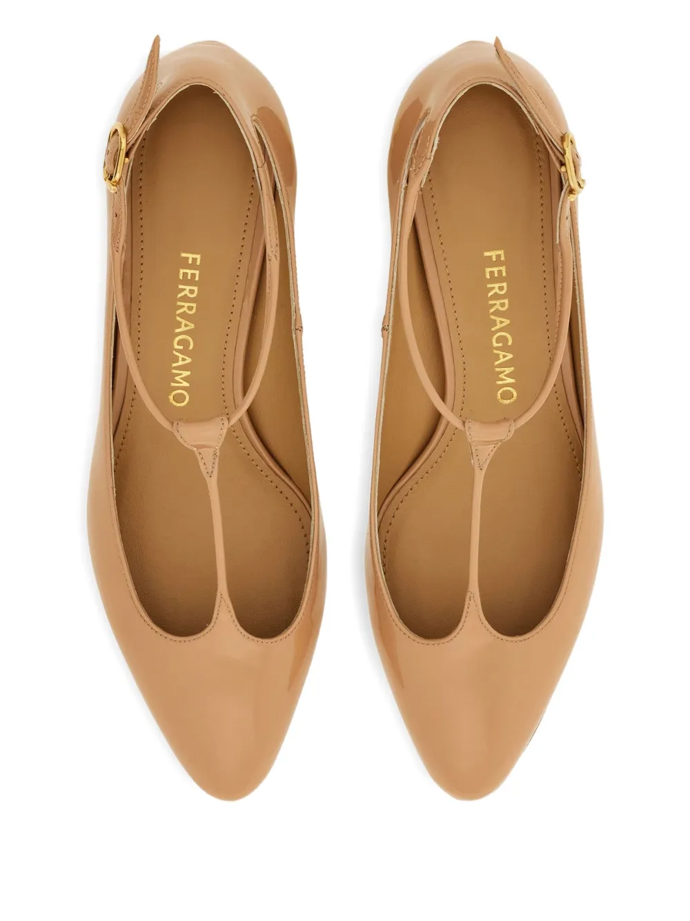 Туфли на скульптурном каблуке Ferragamo, нейтральный — фото 4