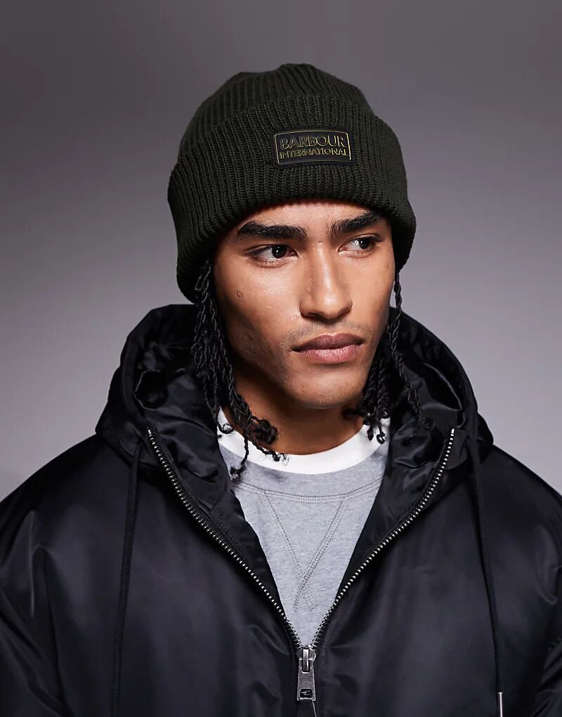 

Шапка-бини Barbour International Flex в цвете шалфей