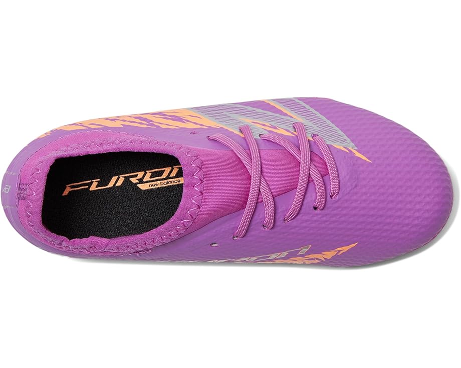Кроссовки New Balance Kids Furon Team FG V8, цвет Passion Fruit/Hot Mango/Silver Metallic — фото 2