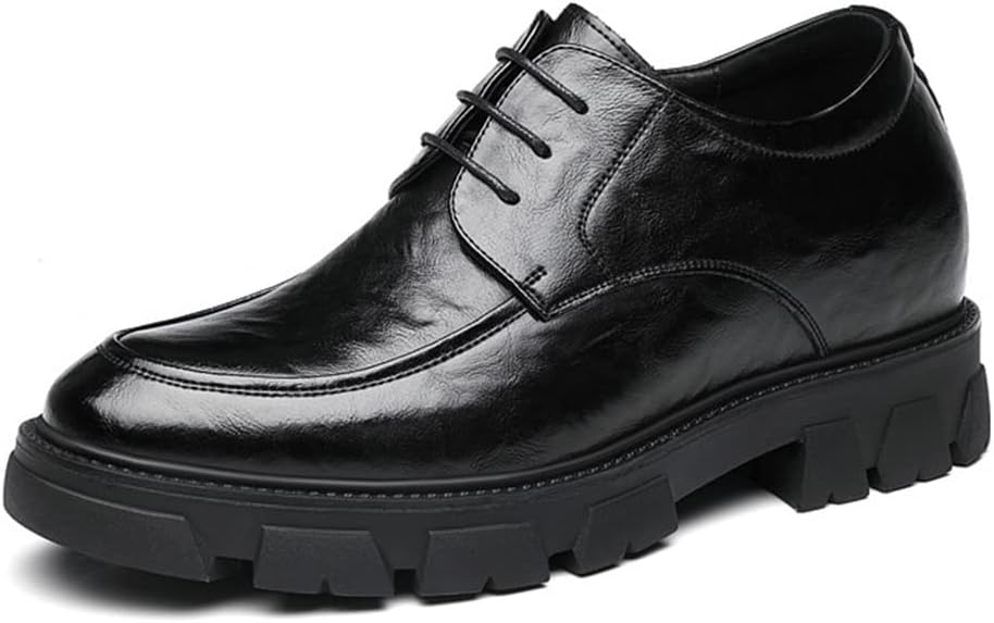 

Мужские классические туфли YGCEEIA с невидимой подошвой-каблуком, оксфорды на шнуровке, увеличивающие рост, для деловых встреч, свадеб и официальных мероприятий, черный