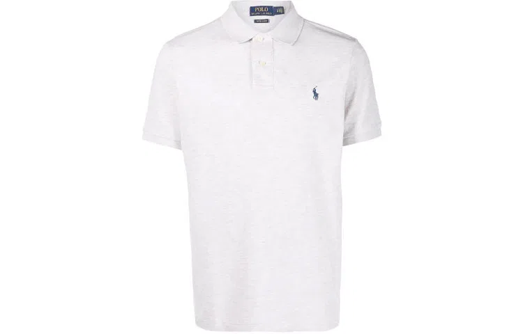 Поло серое среднего кроя Polo Ralph Lauren