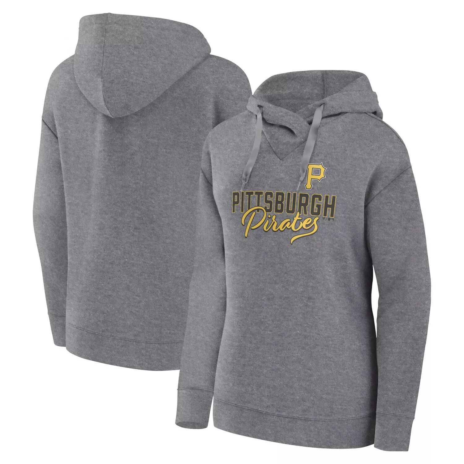 

Женский пуловер с капюшоном Fanatics с логотипом Heather Grey Pittsburgh Pirates Script Favorite Fanatics