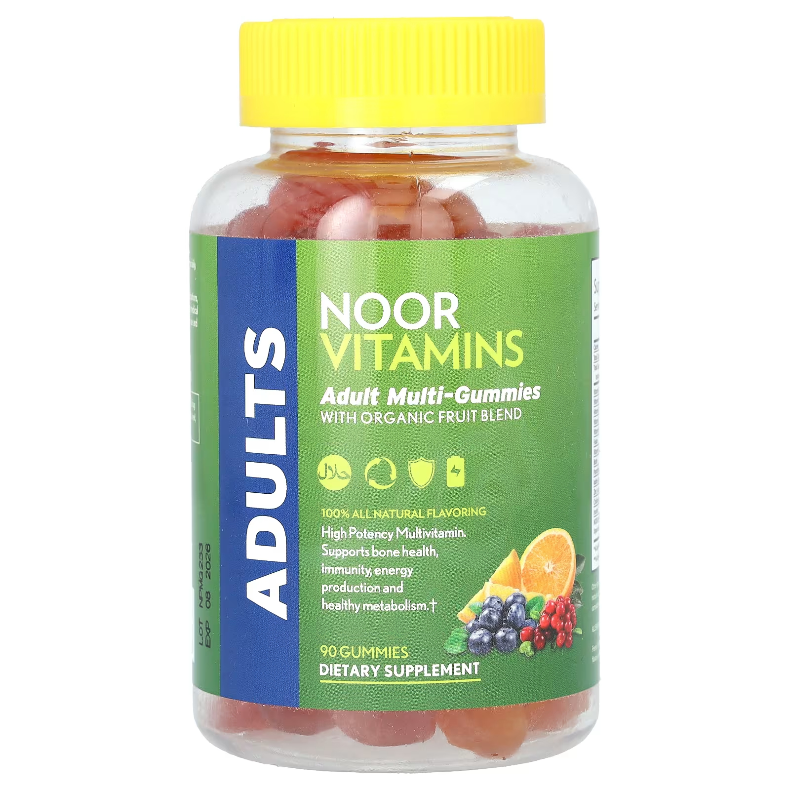 

Мультивитаминны Noor Vitamins со смесью фруктов, 90 жевательных таблеток