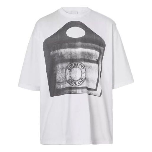 

Футболка men's ss21 pocket printing round neck short sleeve white Burberry, белый