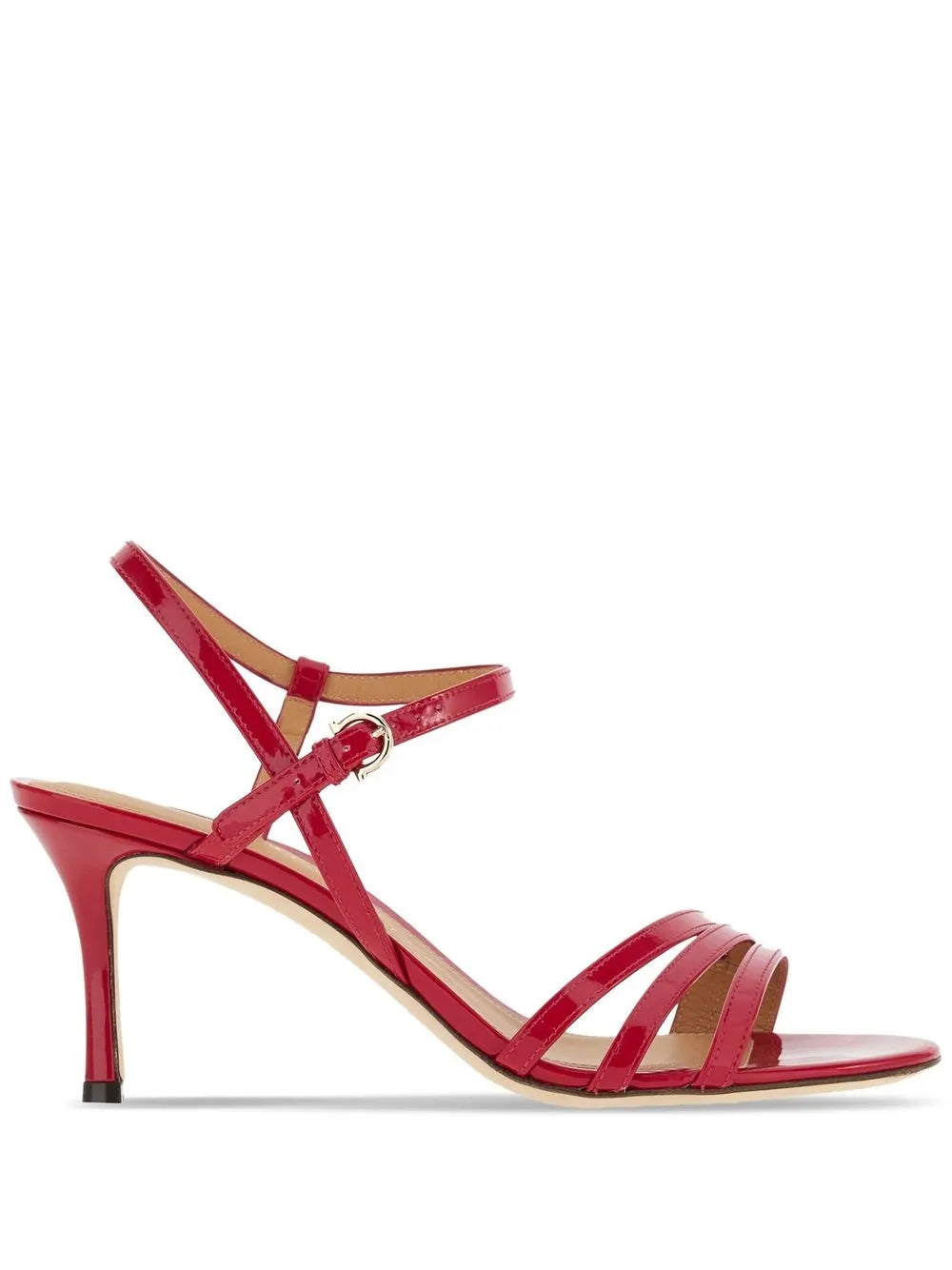 Ferragamo Сандалии с глянцевой отделкой на каблуке 70 мм Salvatore Ferragamo, красный