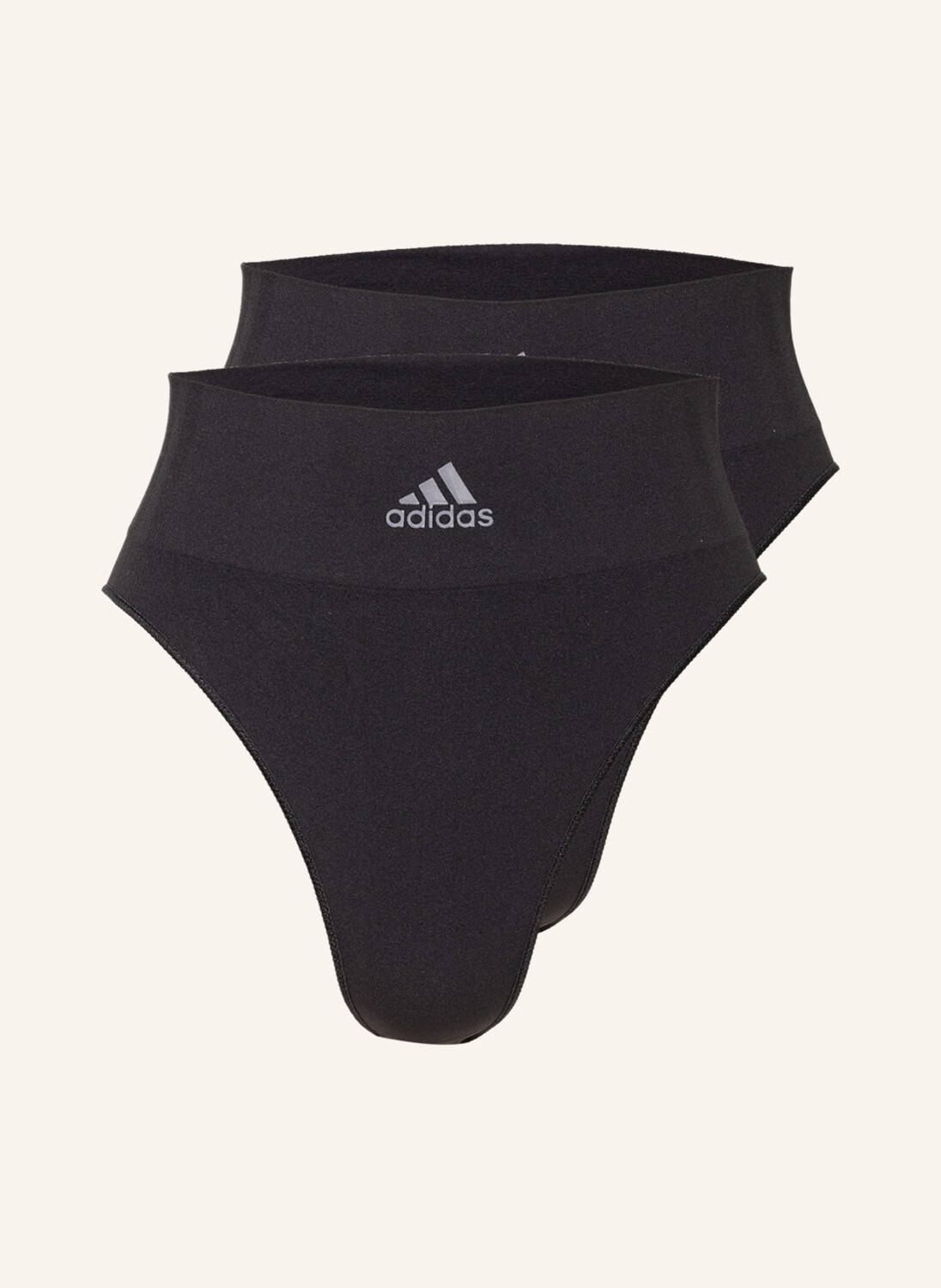 

Комплект из 2 трусов на талии. Adidas, черный