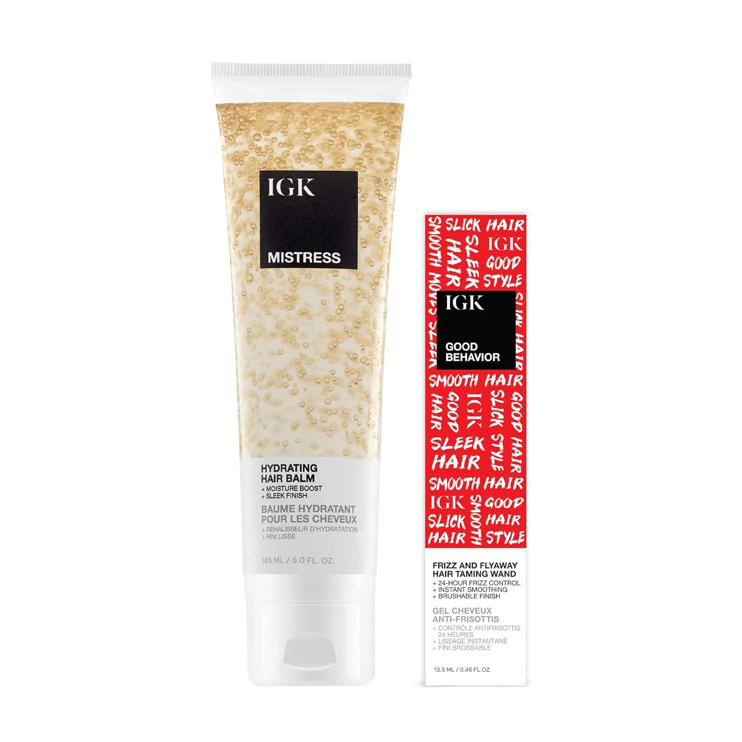 IGK Mistress Hydrating Hair Balm + Good Behavior Frizz & Flyaway Taming Wand - увлажняющий бальзам и средство для контроля пушистости и непослушных волос