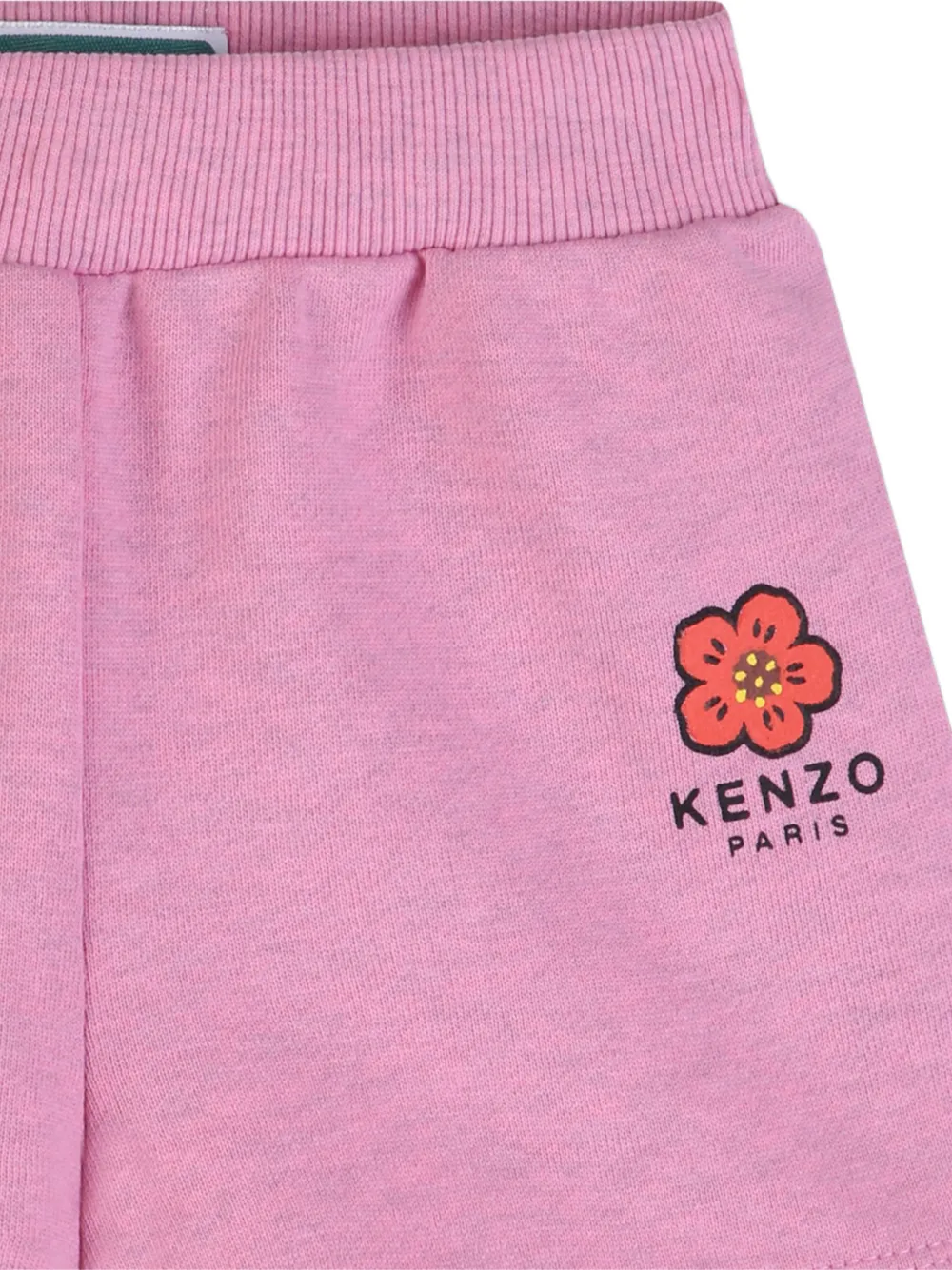Рифленые шорты с цветочным принтом Kenzo Kids, розовый — фото 3