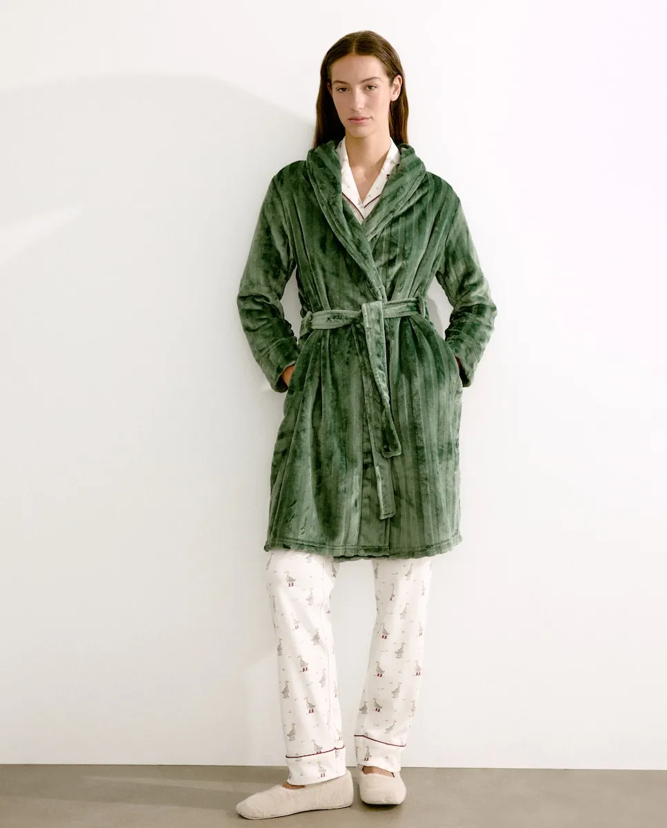 

Женский однотонный халат из полиэстера Énfasis, темно-зеленый