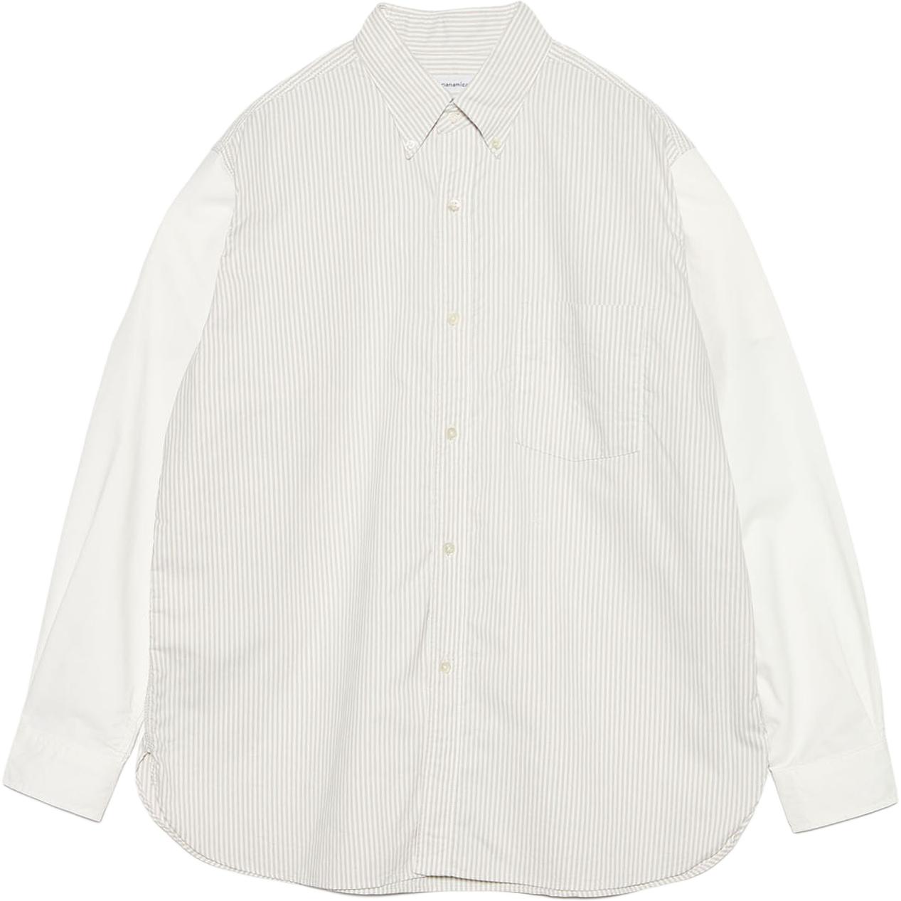 

Рубашка Button Down Stripe Storm мужская SS26 Nanamica, бежевый