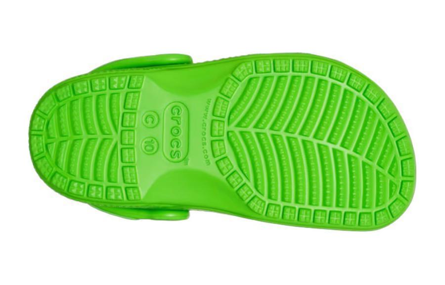 Классические противоскользящие противоударные детские сандалии Plasticine Green Kids' Crocs, Green Clay — фото 4