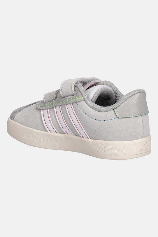 Детские замшевые кроссовки VL COURT 3.0 Adidas, серый — фото 3