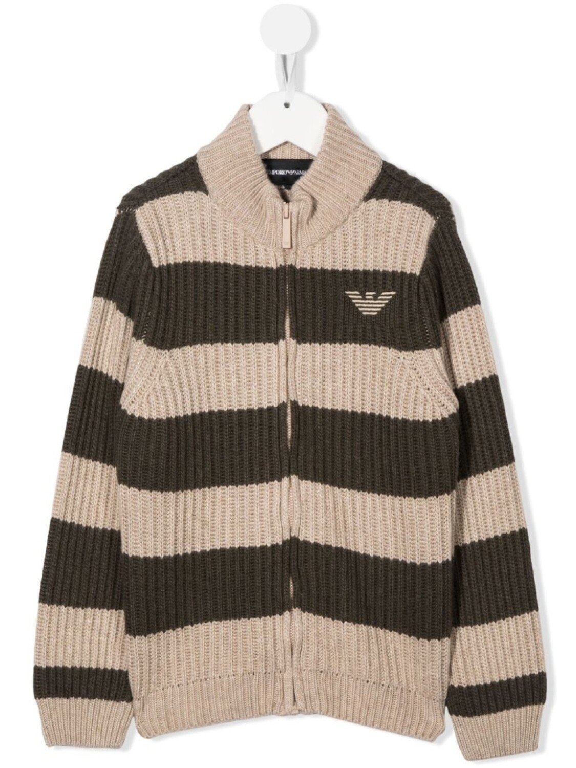 

Emporio Armani полосатый кардиган на молнии, нейтральный цвет
