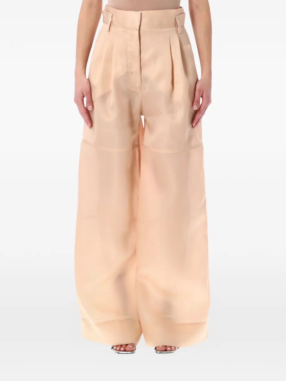 

Брюки из органзы Alberta Ferretti, бежевый