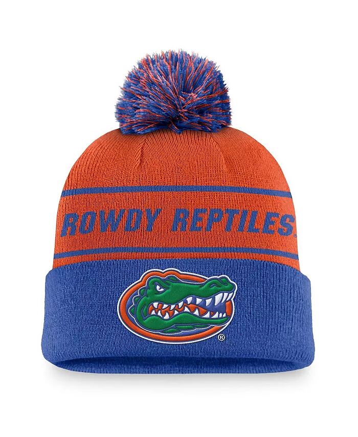 

Мужская оранжевая/королевская вязаная шапка Florida Gators Local Peak с манжетами и помпоном Jordan