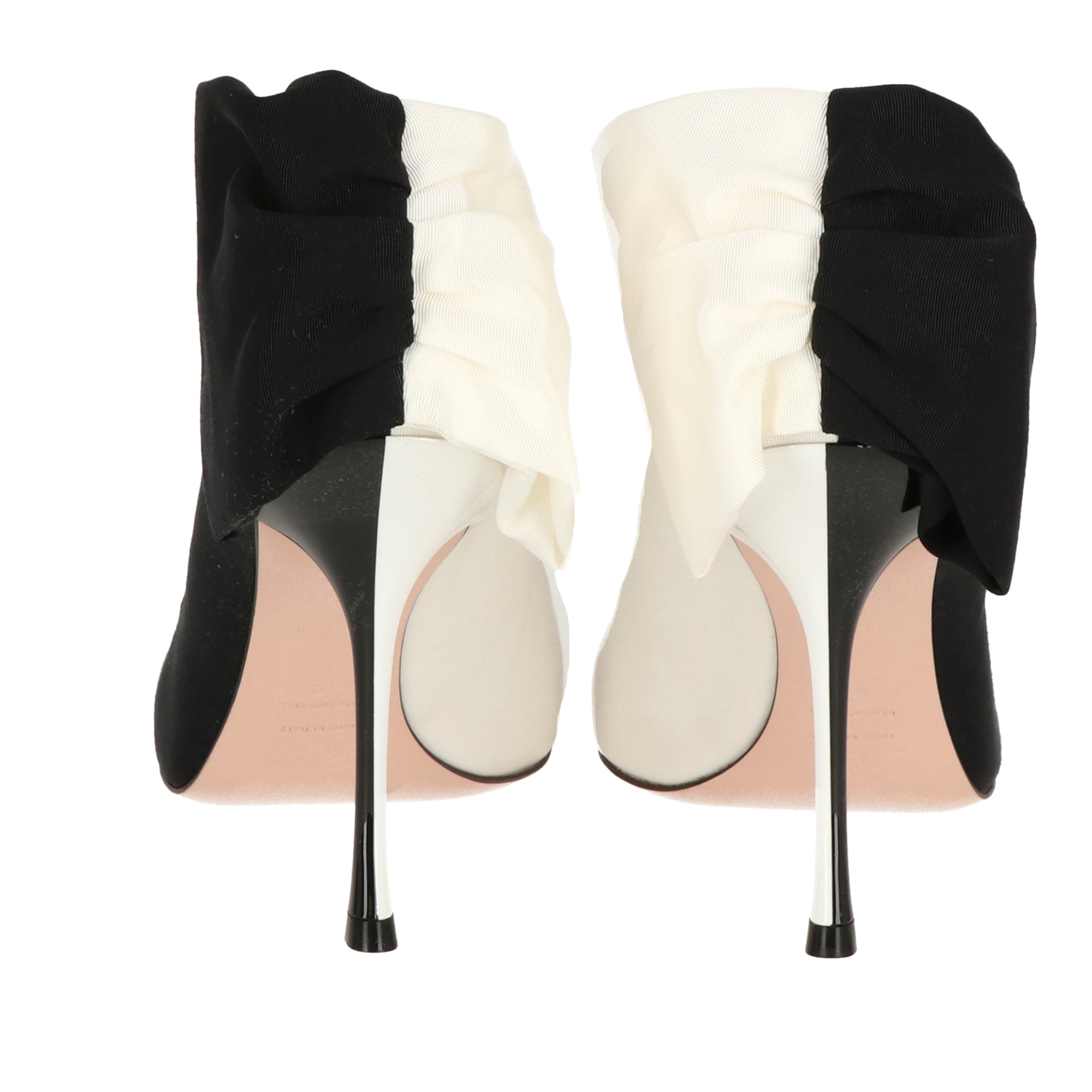 Женские бело-черные мюли Roger Vivier на каблуке — фото 3
