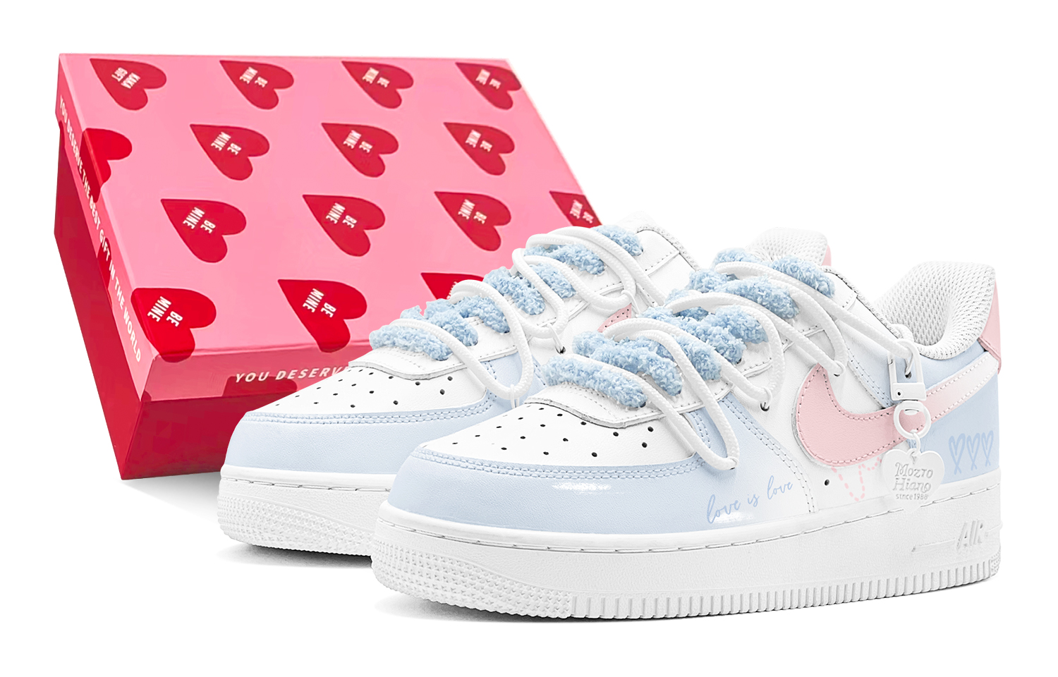 

Nike Кроссовки для скейтбординга Air Force 1 с амортизацией, мужские, розово-синие