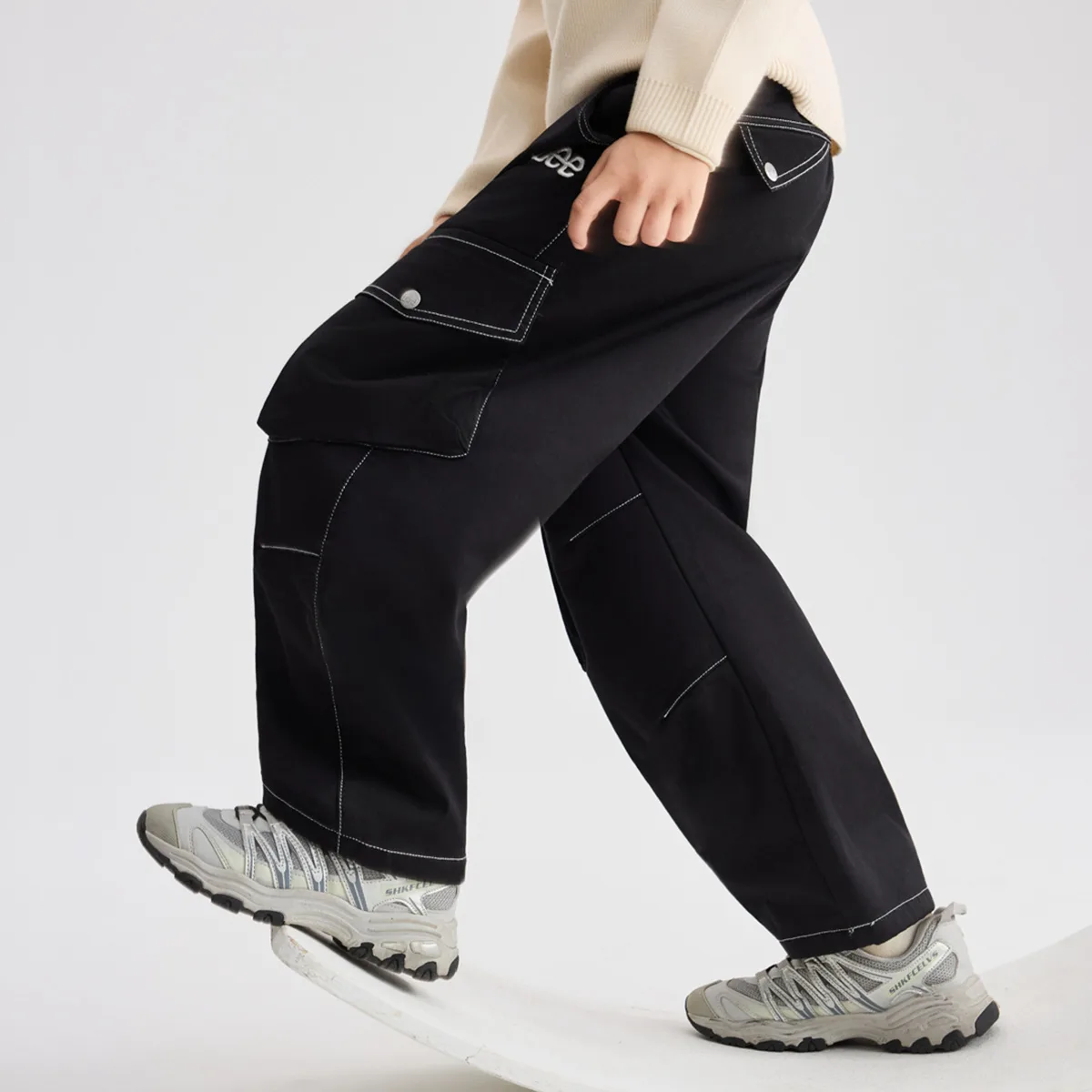 Детские карго-штаны утепленные Lee, черный — фото 3