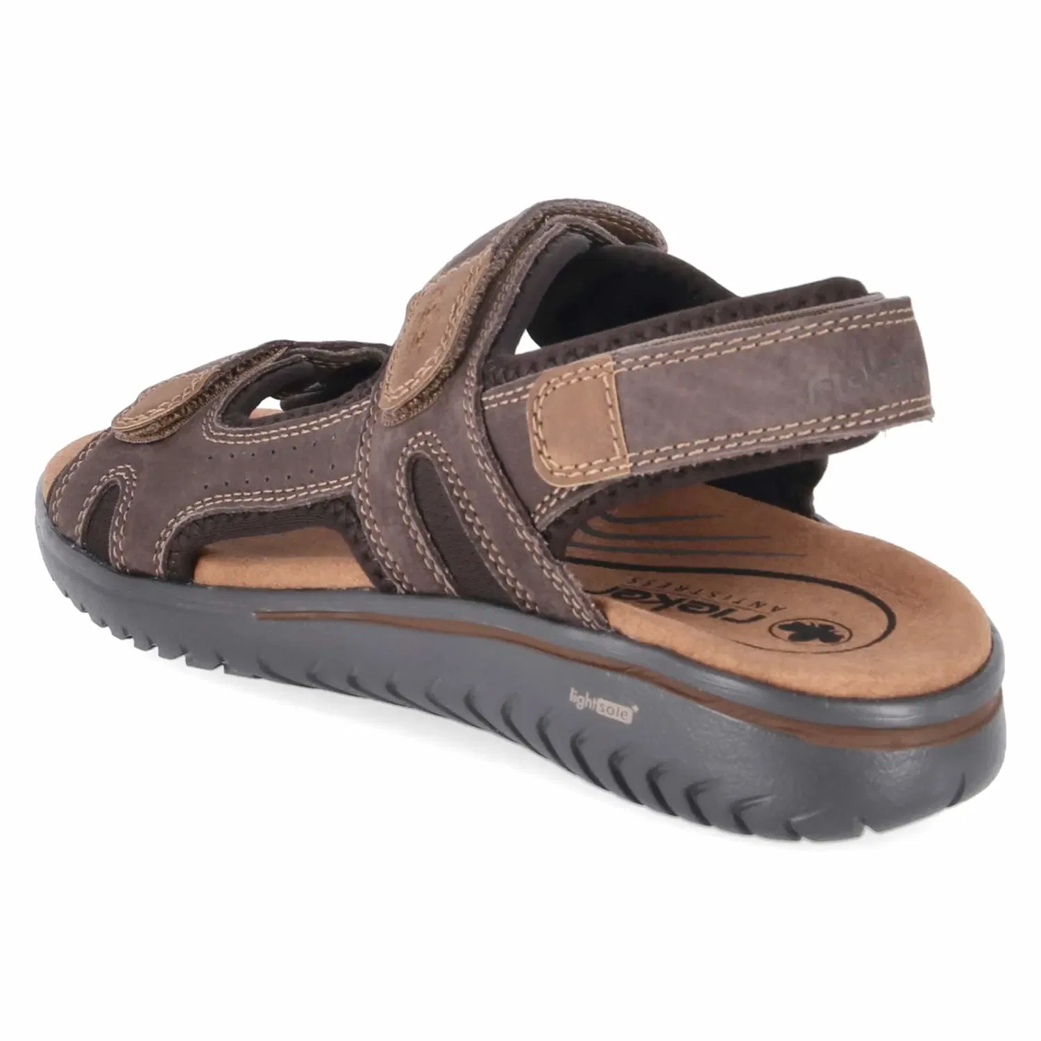 Сандалии с открытым носком, Rieker, коричневый — фото 3