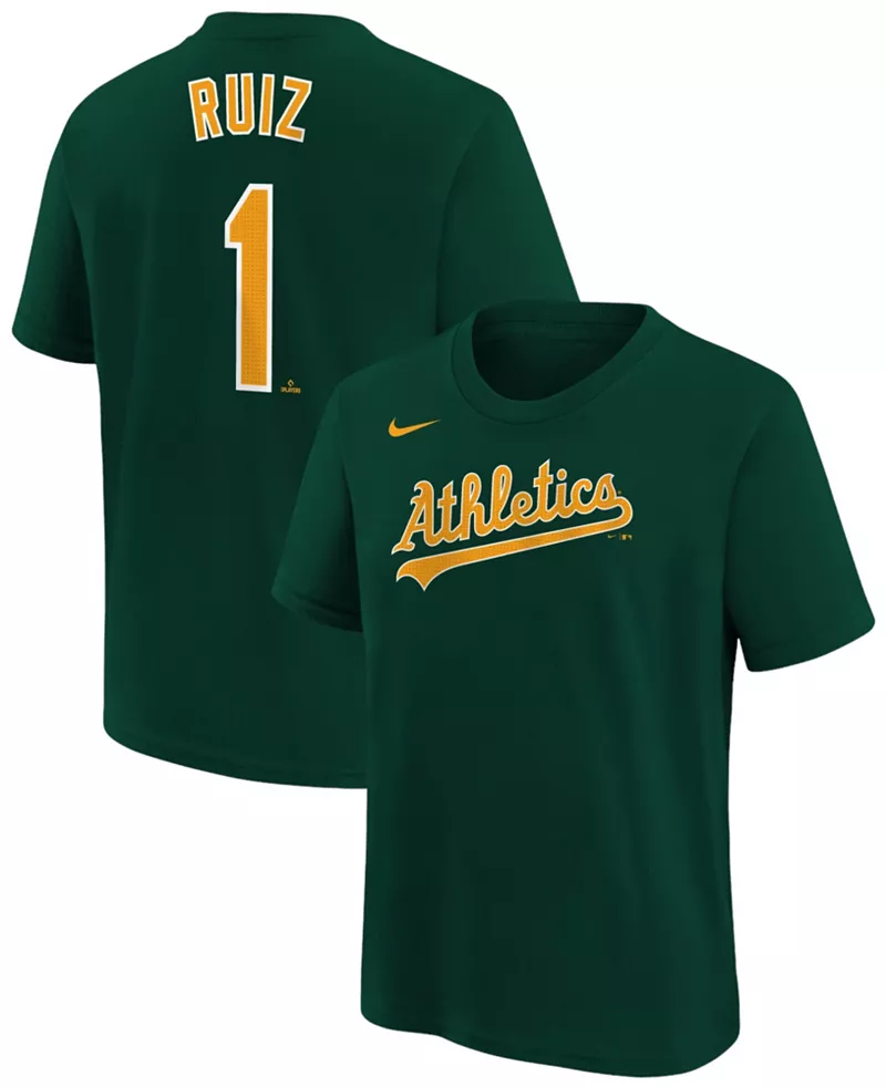 

Зеленая домашняя футболка Nike Youth Oakland Athletics Esteury Ruiz #1