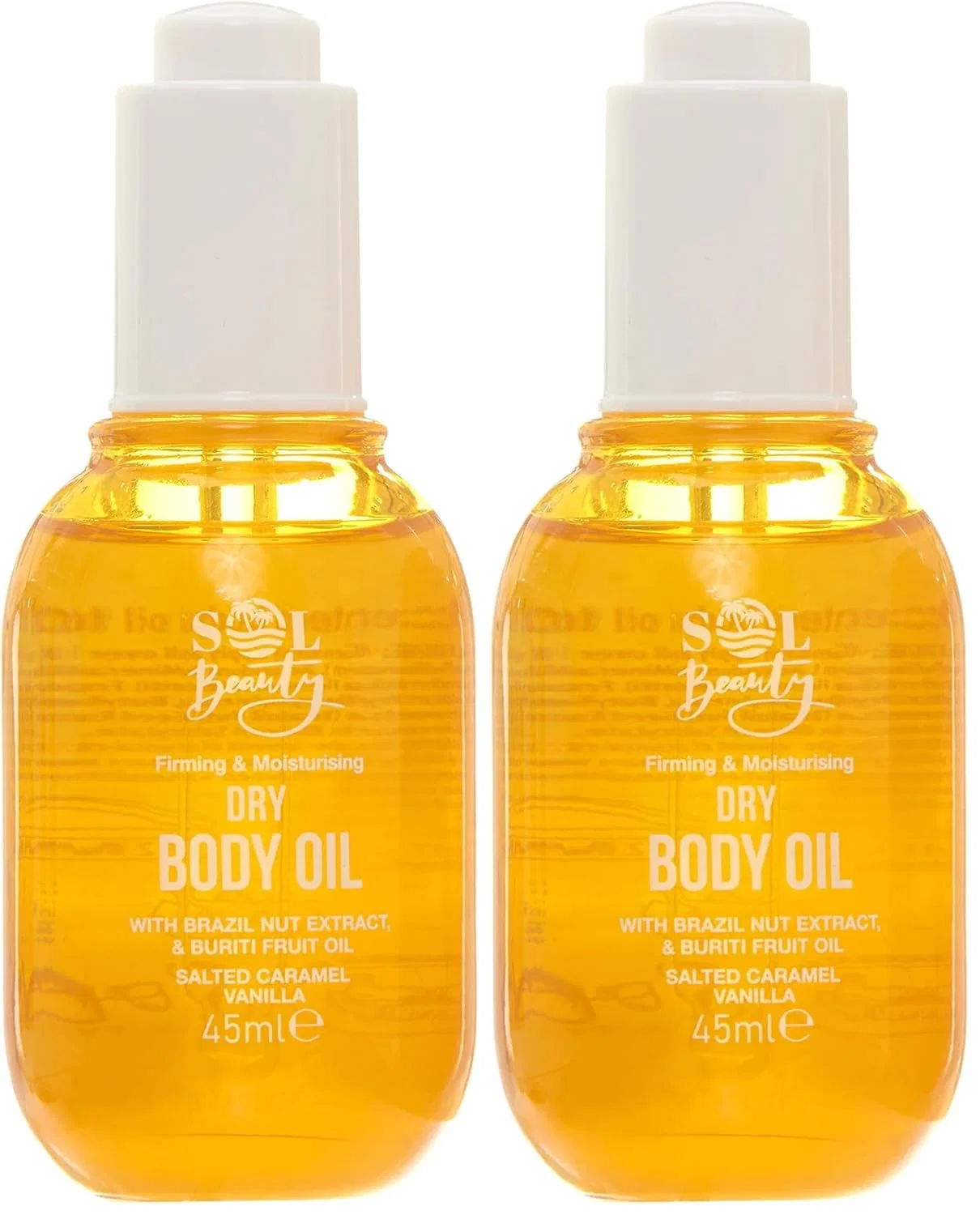 Сухое масло для тела Sol Beauty с ароматом карамели и ванили, 45 мл, 2 шт. Sol Beauty
