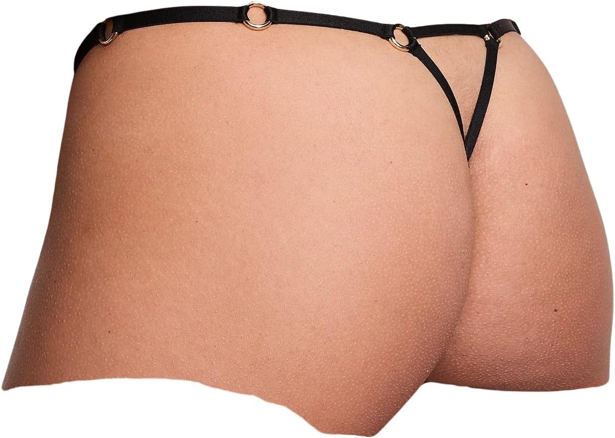 Трусики V-стринг Victoria's Secret Very Sexy Tropical Leaf Hardware, цвет Black — фото 3