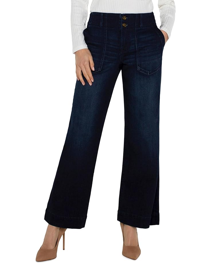 

Джинсы Liverpool Los Angeles Patch Pocket Mid-Rise Wide Leg Stretch Denim, цвет Summit Lake