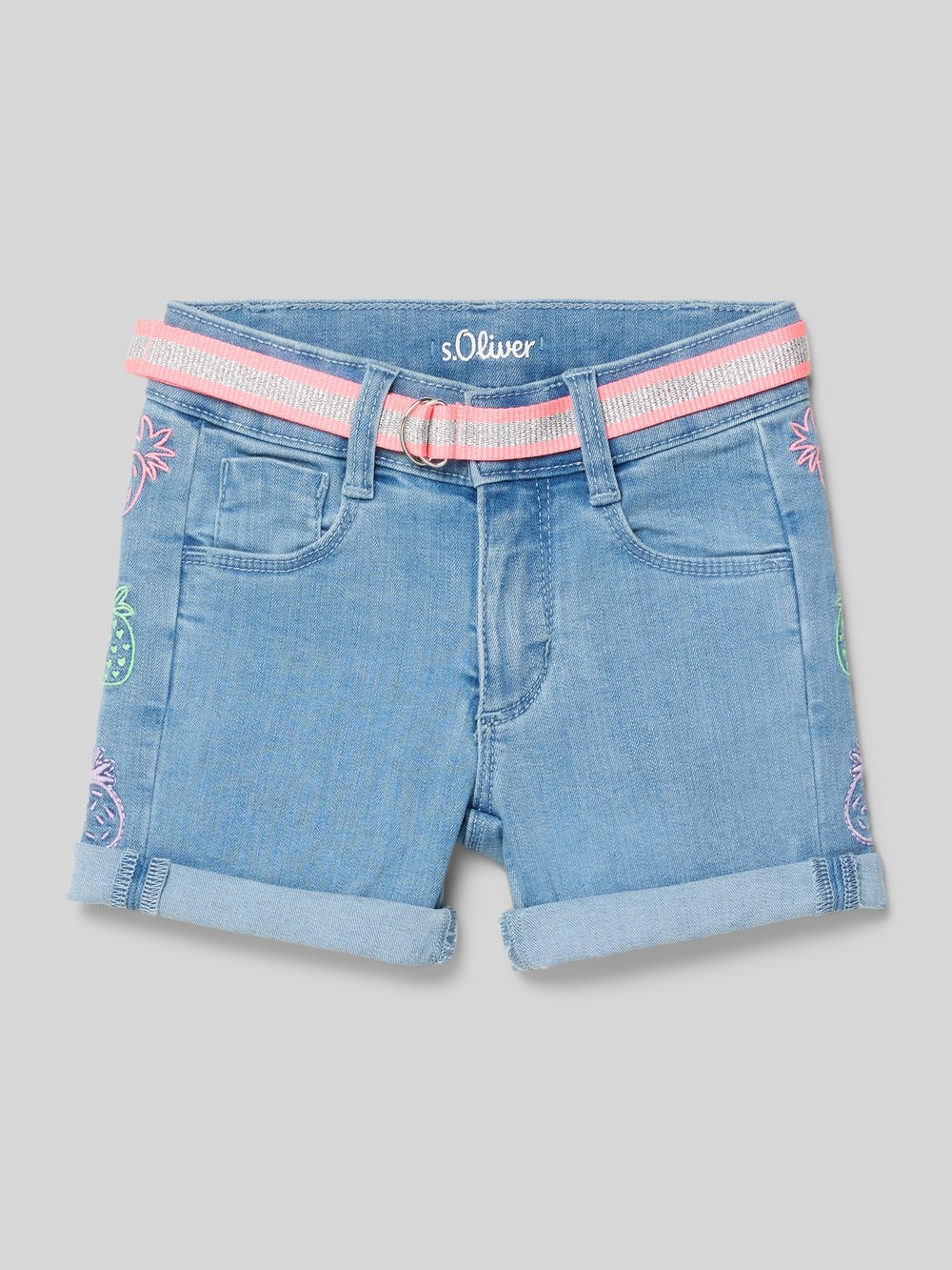 

Джинсовые шорты прямого кроя с поясом s.Oliver RED LABEL, синий