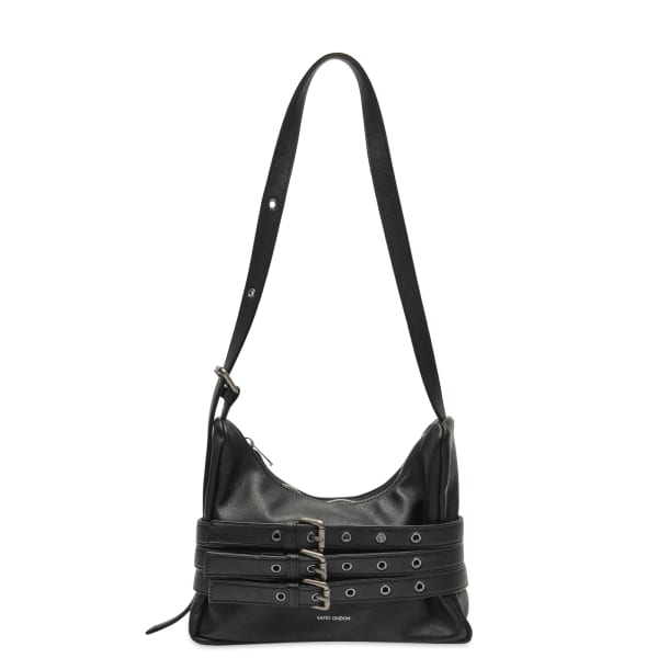 

Сумка-Кружка через плечо Trio с поясом - средняя Samo Ondoh, Nappa Matte Black