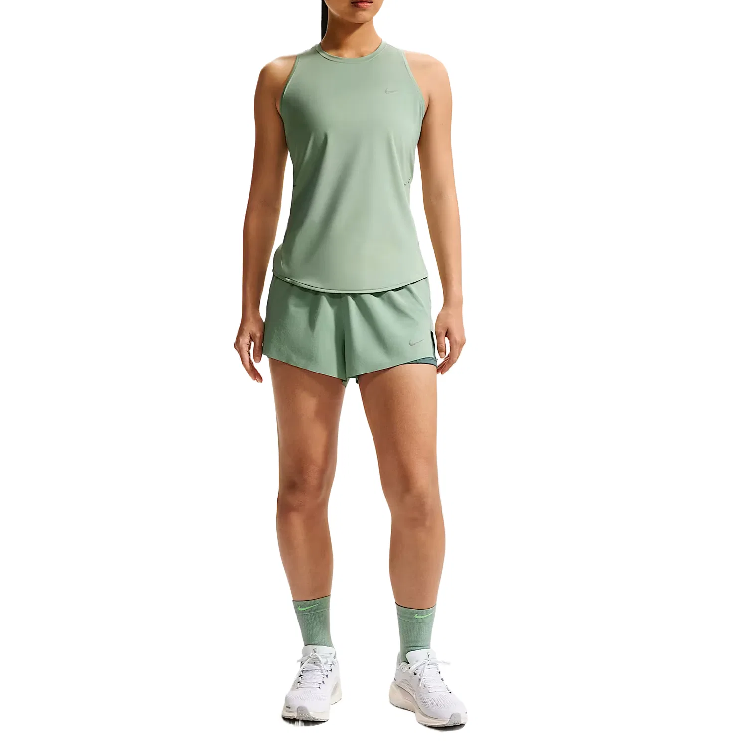 Женский топ для бега Dri Fit Nike, Gentle Gray Green