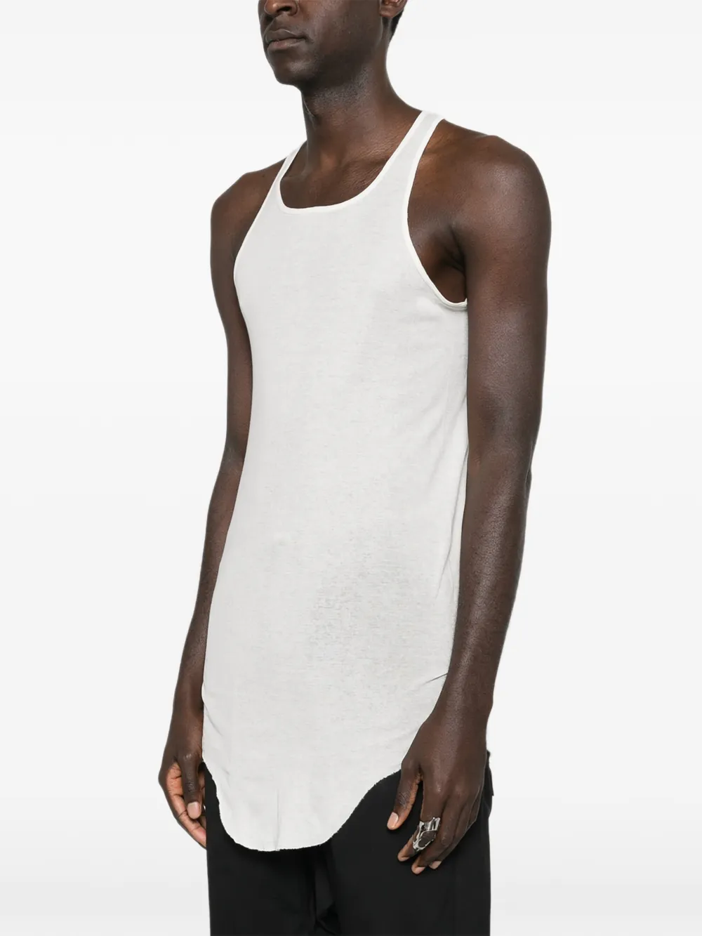 Базовая ребристая майка Rick Owens, белый — фото 3
