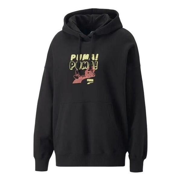 

Толстовка downtown oversized graphic hoodie 'black' Puma, черный