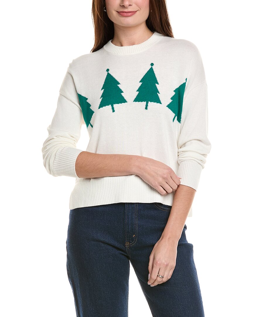 

Свитер Hannah Rose Christmas Tree с круглым вырезом из кашемира Hannah Rose, белый