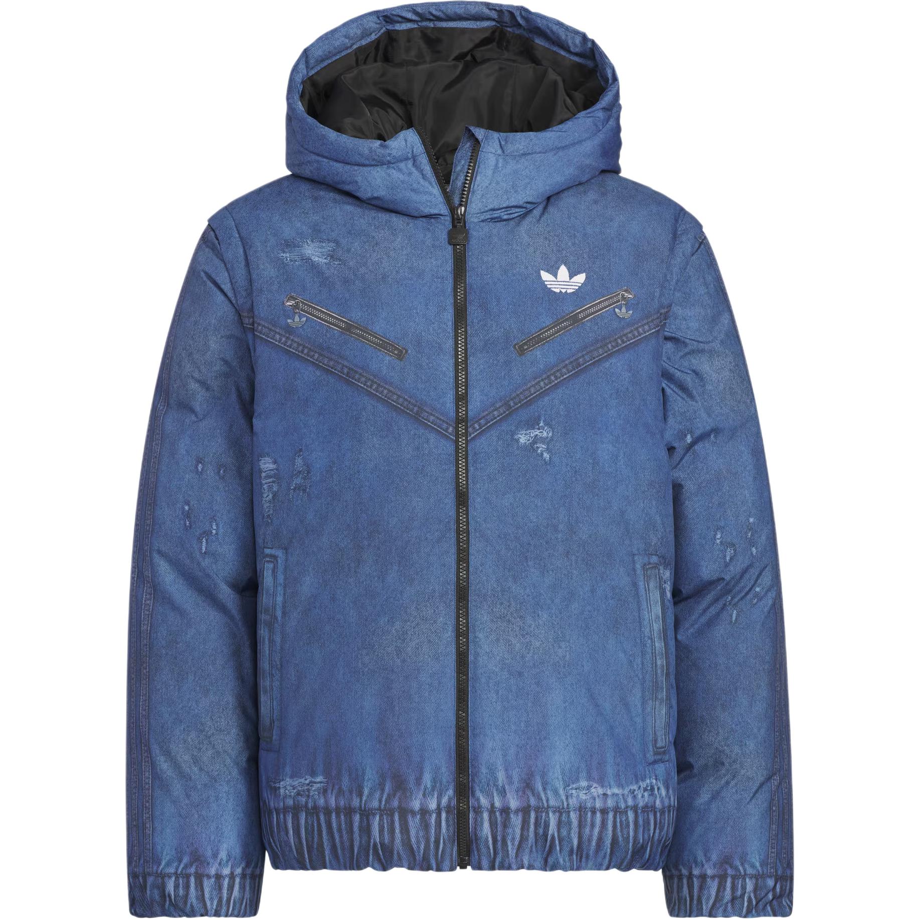 

Куртка пуховая fw25 fk denim down jkt мужская Adidas Originals, темно-синий/серый/белый