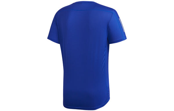 Футболка own the run tee training sports reflective stripe short sleeve blue Adidas, синий — фото 2