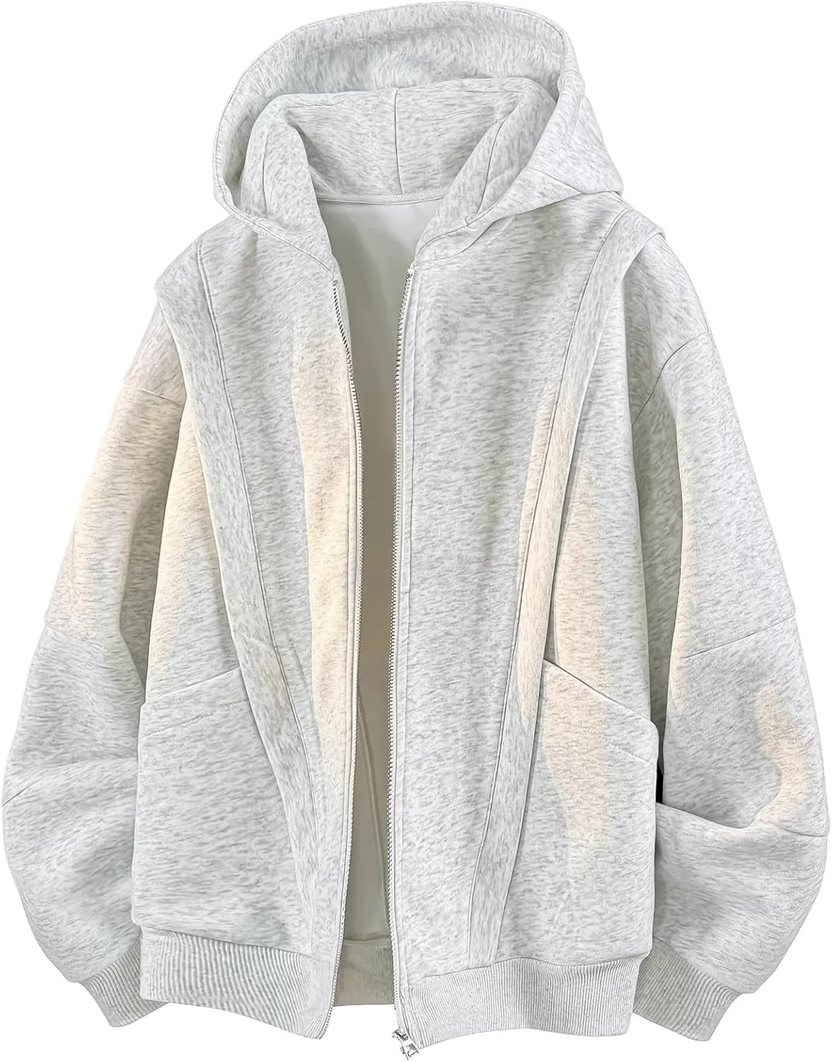 

Осенний Casual Zip Up Hoodie, свободный мужской свитшот с карманами и резинками FGQuelleBM