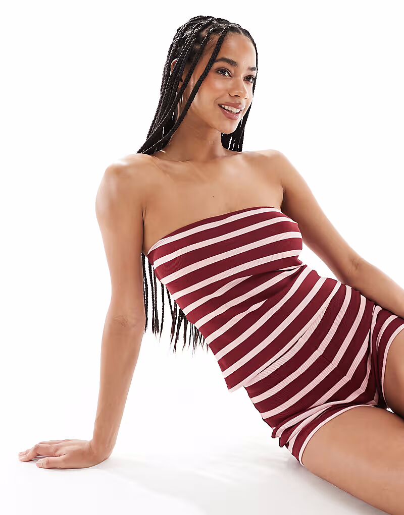 

Топ-бандо в полоску ASOS DESIGN розового цвета