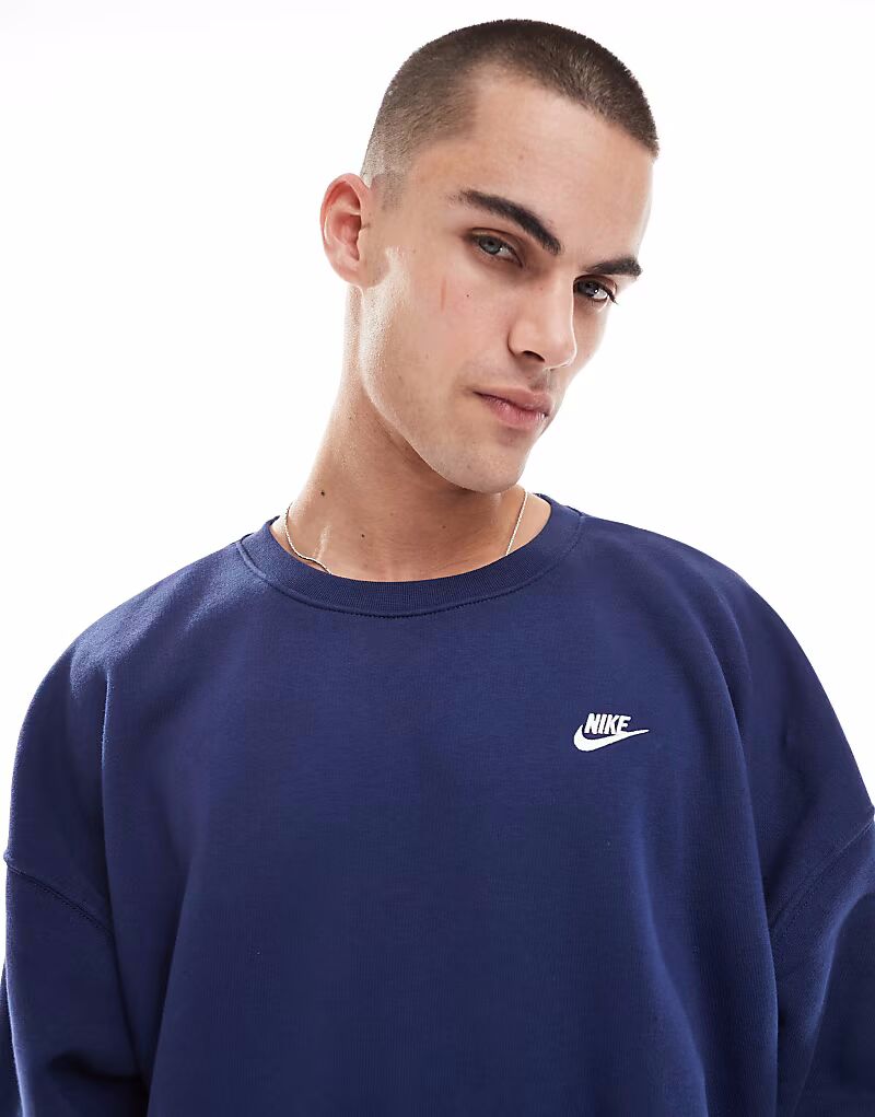 

Толстовка Nike Club oversize темно-синего цвета