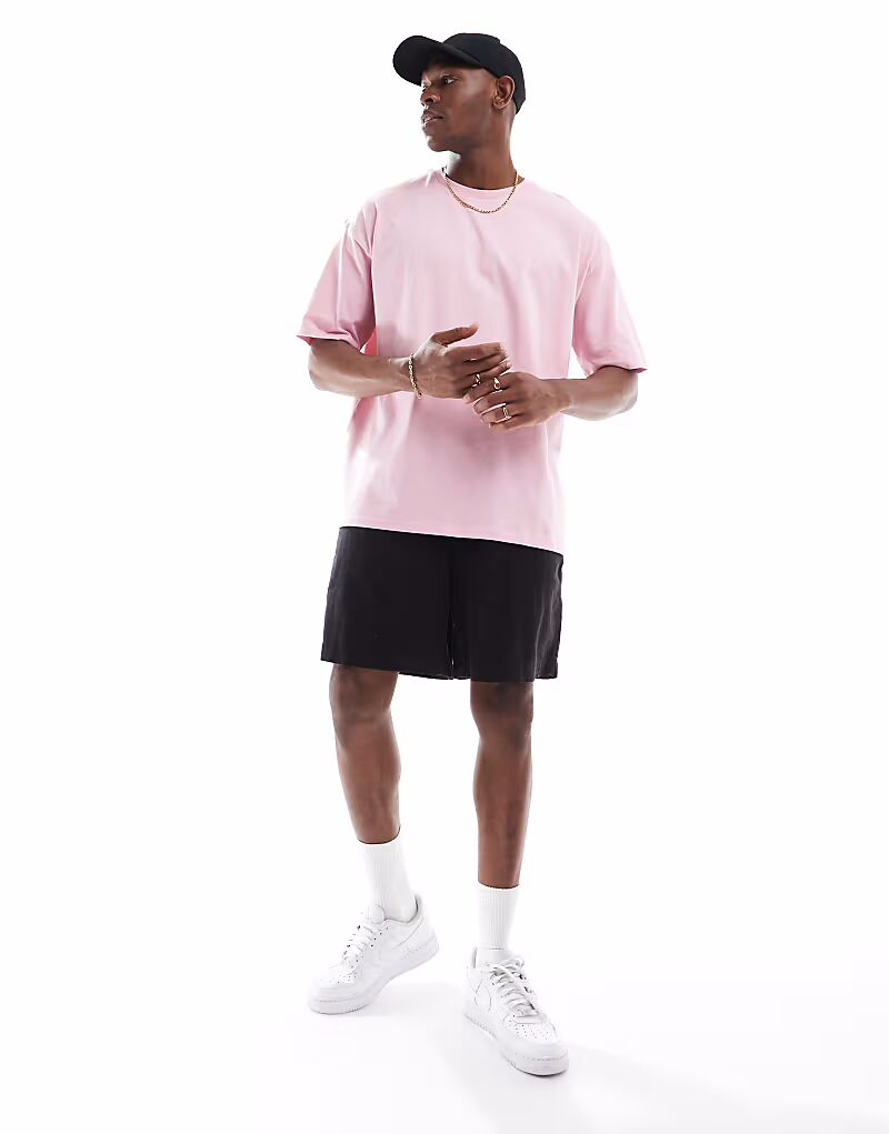 

Футболка ASOS DESIGN Essential oversize розового цвета