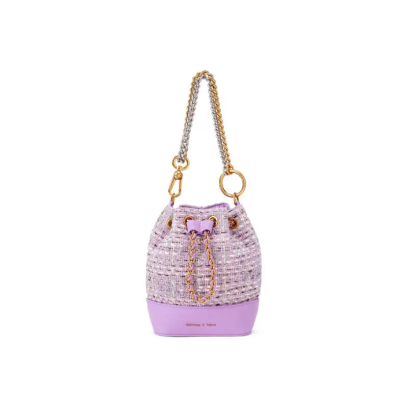 

CHARLES&KEITH Твидовая сумка ведро через плечо кроссбоди женская разноцветная, VIOLET Violet