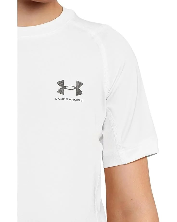 Футболка с коротким рукавом HeatGear Armour (для детей постарше) Under Armour Kids, White/Black — фото 3
