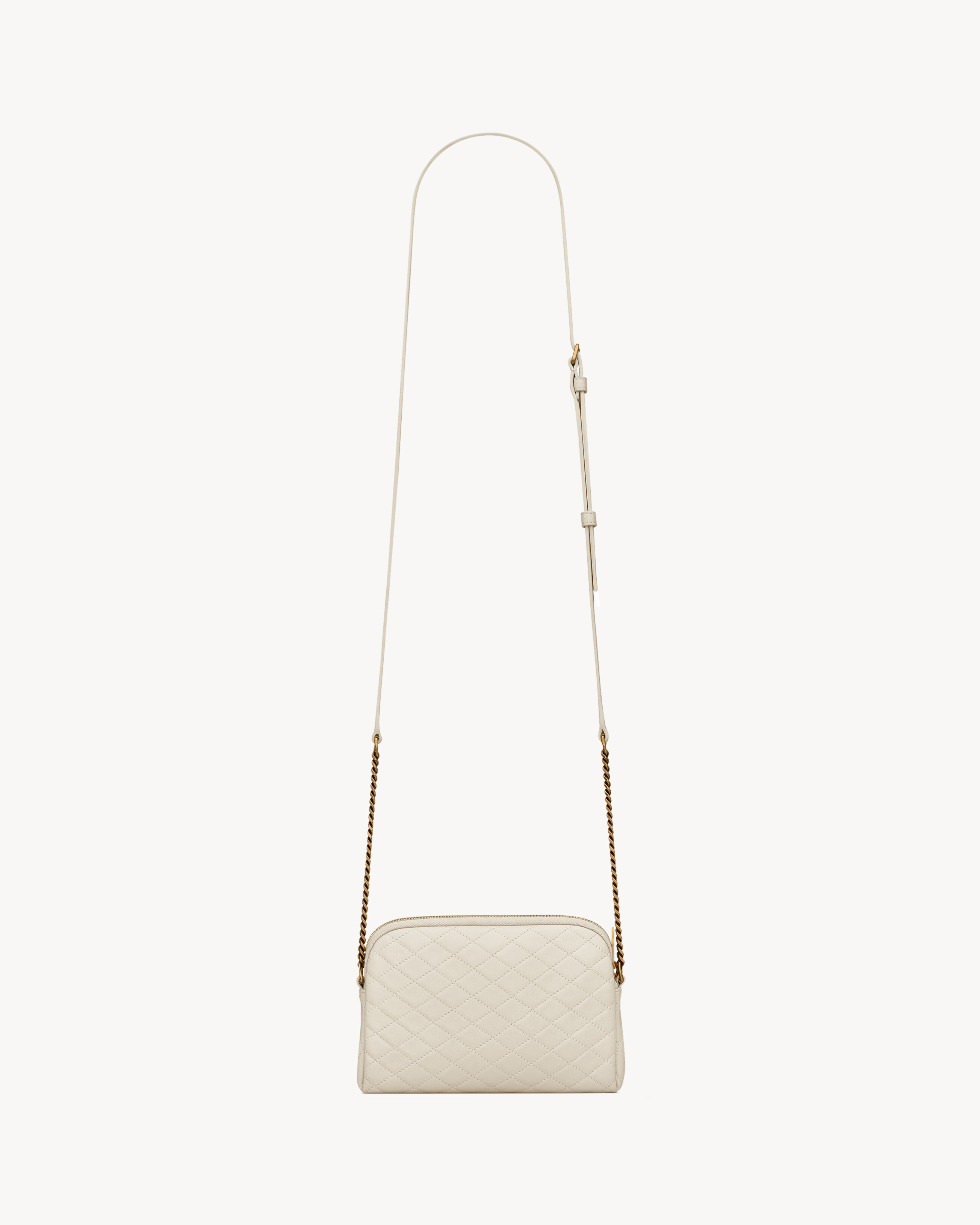 Кошелек GABY на молнии из ягнячьей кожи Saint Laurent, белый — фото 3