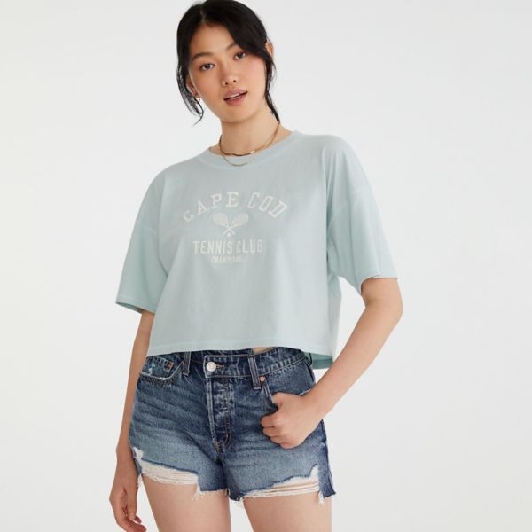 

Футболка бойфренда-юниора Aeropostale, цвет blue haze