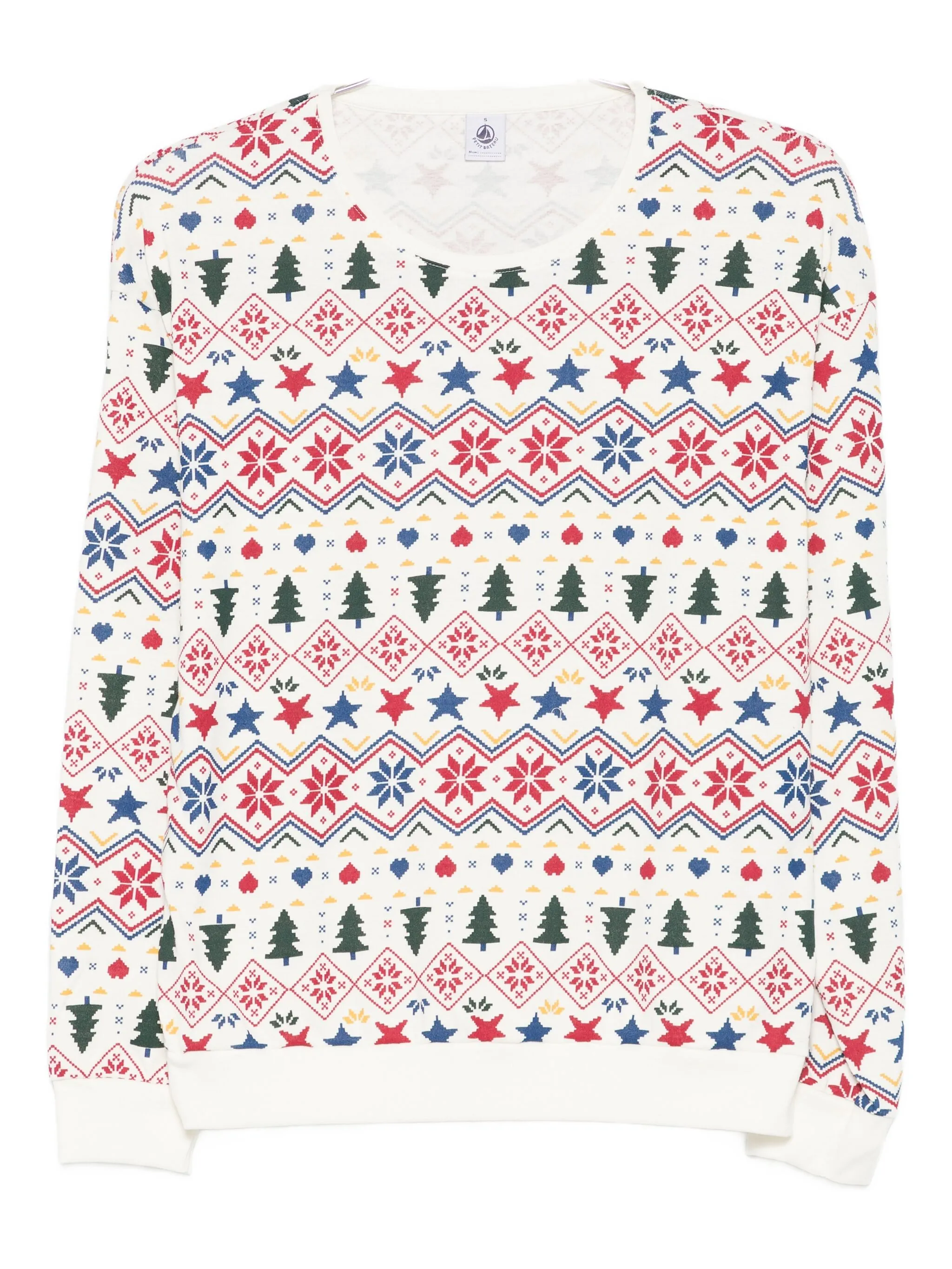 

Пижамный топ с узором Petit Bateau, белый