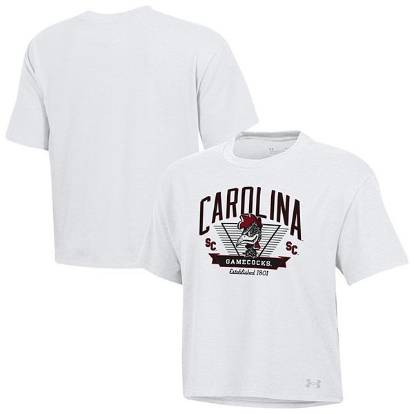 

Женская белая футболка south carolina gamecocks essentials icon ultra-soft tri-blend boxy cropped Under Armour, Белый, Женская белая футболка south carolina gamecocks essentials icon ultra-soft tri-blend boxy cropped Under Armour